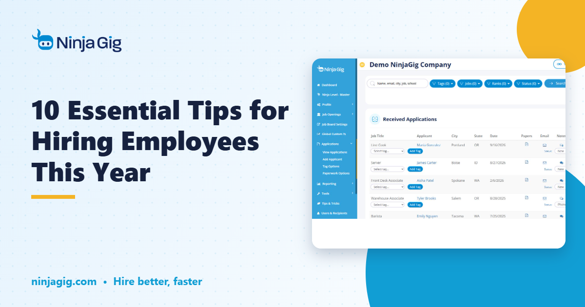 10 Essential Tips for Hiring Employees This Year - NinjaGig