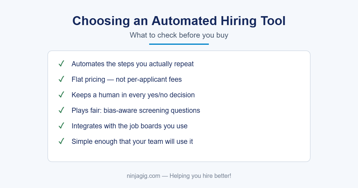 Checklist for choosing automated hiring tools