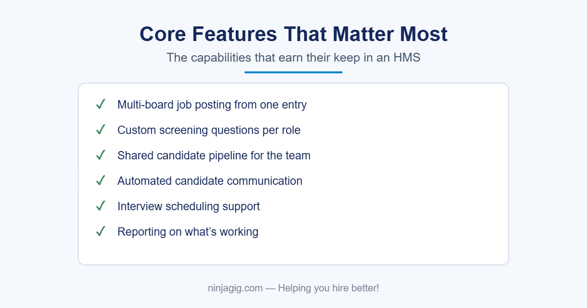 Core features of a hiring management system checklist