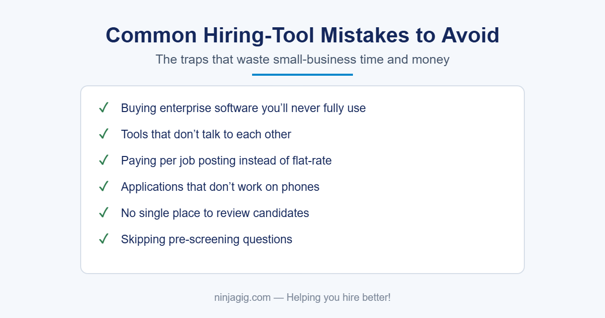 Common small business hiring tool mistakes to avoid checklist