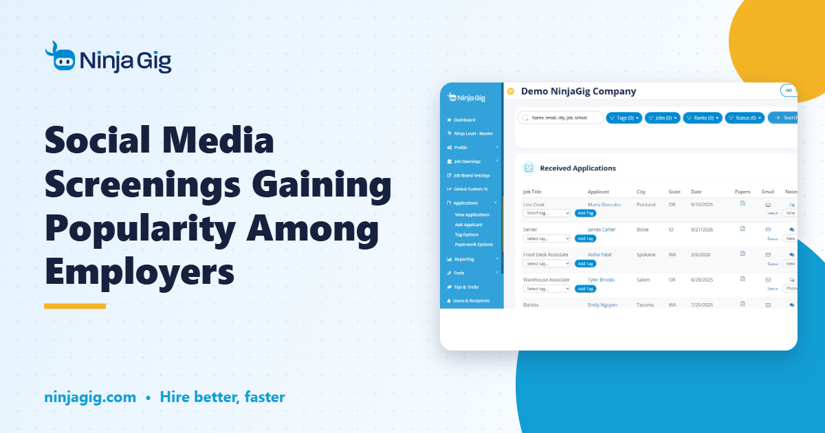 Social Media Screenings Gaining Popularity Among Employers - NinjaGig