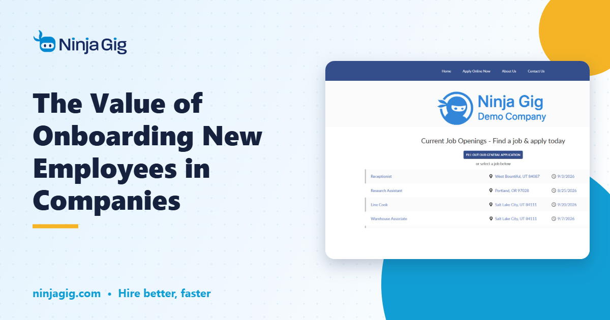 The Value of Onboarding New Employees in Companies - NinjaGig